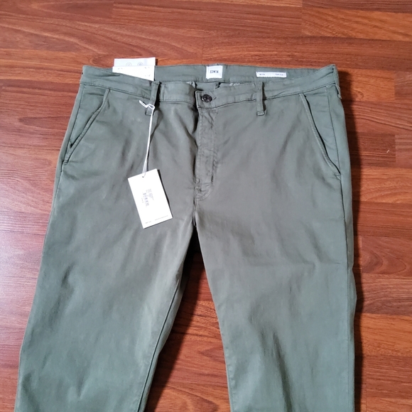 Edwin Performance Mason Slim Chino Twill Khaki Pants Size 38 Olive Green New - Picture 2 of 9